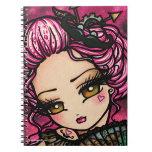 Caderno Espiral Fantasia da menina dos namorados do coração de