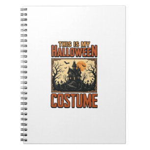 Caderno Espiral Fantasia de Halloween Casa Assombrada Camisa Vinta