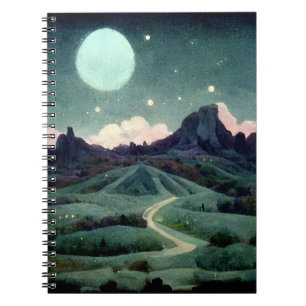 Caderno Espiral Fantasia de Paisagem Lua