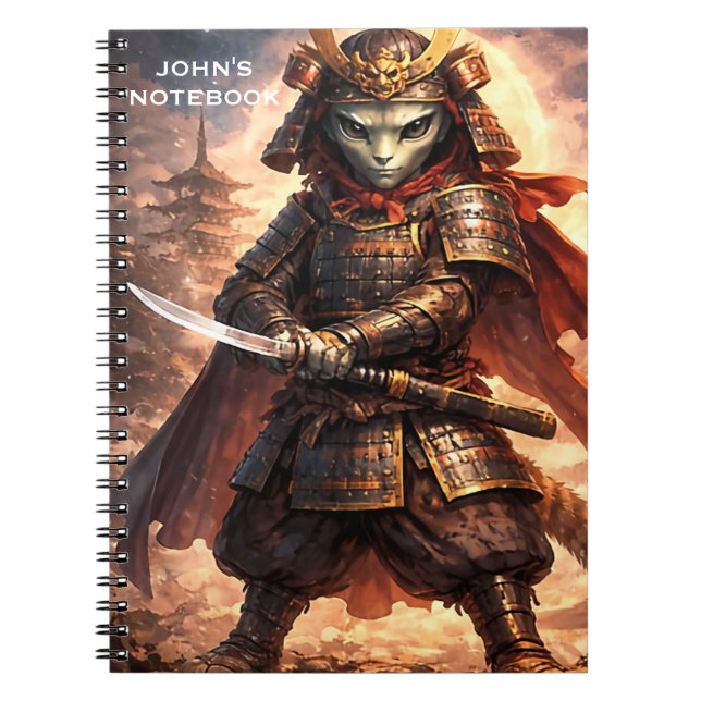 Caderno Espiral Fantasia de Samurai Alien para Crianças e Adolesce (Frente)