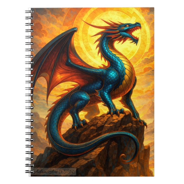 Caderno Espiral Fantasia do Dragão de Fogo Celestial (Frente)