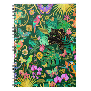 Caderno Espiral Fantasia Exótica Surreal da Selva