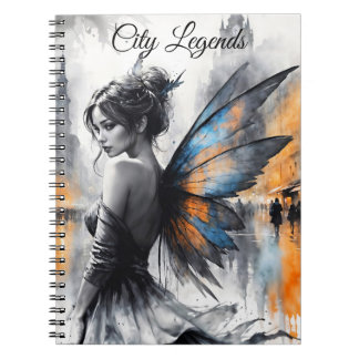 Caderno Espiral Fantasia fada urbana elegante luz de sonho