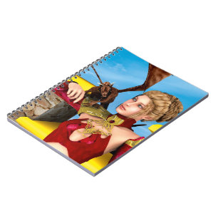 Caderno Espiral Fantasia Princesa Dragão Arte Digital