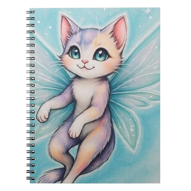 Caderno Espiral FantasiaGatinhaFada (Frente)