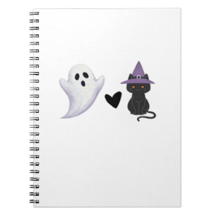 Caderno Espiral Fantasma Adorável do Halloween Duo Amigável e Ca P