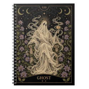 Caderno Espiral Fantasma, Arte do Tarot Estrelado