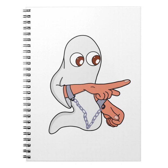 Caderno Espiral Fantasma encadeado apontando para a frente (Frente)