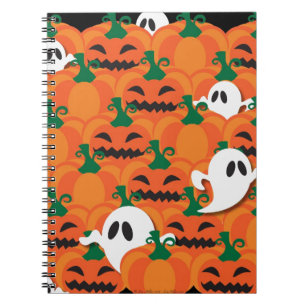 Caderno Espiral Fantasmas de Abóbora de Halloween Assombrados