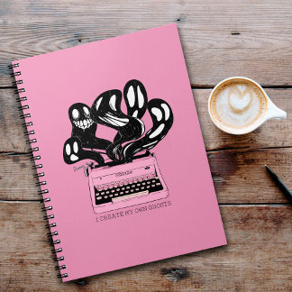 Caderno Espiral Fantasmas em uma Máquina de Digitalização Rosa