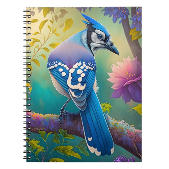 Caderno Espiral Fantasy Birds Blue Jay (Frente)
