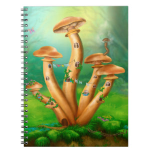Caderno Espiral Fantasy Cogumelos querida Aagary House