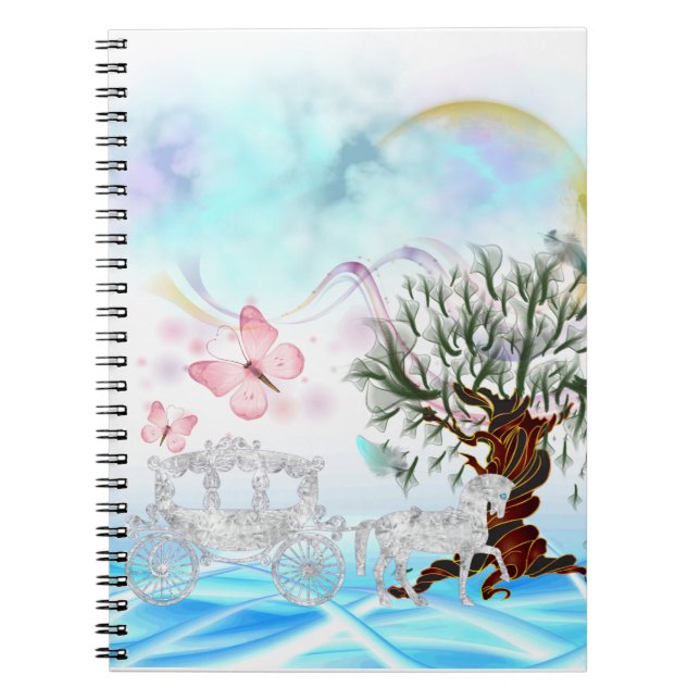 Caderno Espiral Fantasy Crystal Horse Carruagem (Frente)