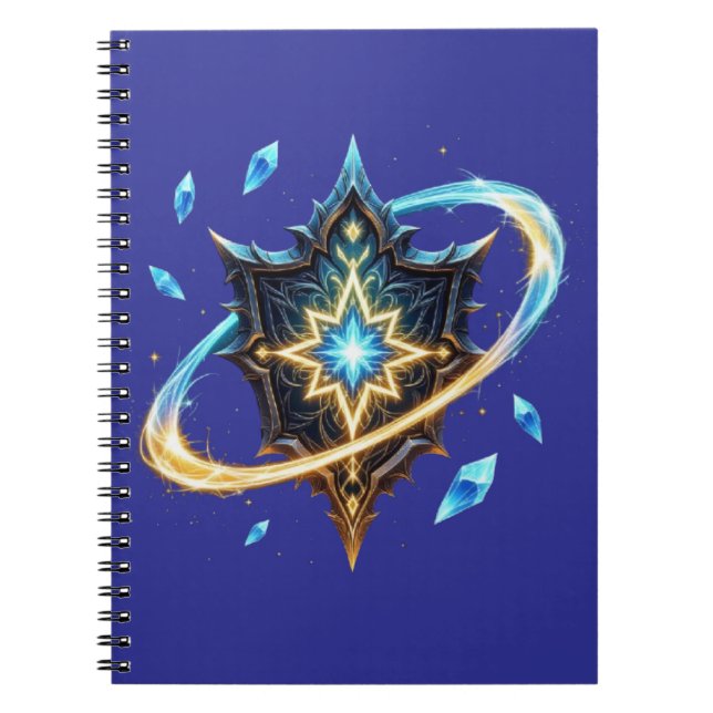 Caderno Espiral Fantasy Emblem with Floating Blades – Magical Ener (Frente)