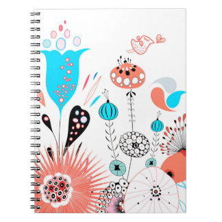 Caderno Espiral Fantasy Flowers e Birdie Notebook