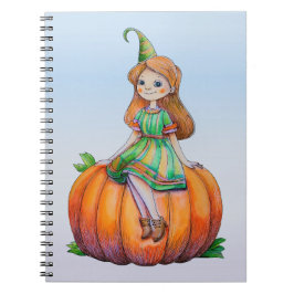 Caderno Espiral Fantasy Girl no Pumpkin Notebook 6,5 x 8,75 polega