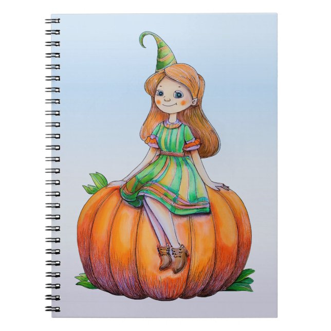 Caderno Espiral Fantasy Girl no Pumpkin Notebook 6,5 x 8,75 polega (Frente)