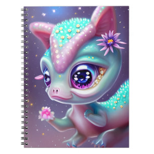 Caderno Espiral Fantasy Kawaii, bebê dinossauro fofo e adorável