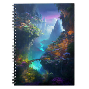 Caderno Espiral Fantasy Landscape Colorir Surreal