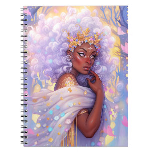 Caderno Espiral Fantasy Mulher Afro-Americana Art