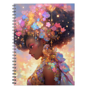 Caderno Espiral Fantasy Mulher Afro-Americana Art