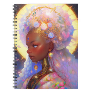 Caderno Espiral Fantasy Mulher Afro-Americana Art