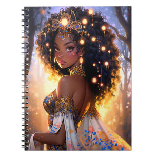 Caderno Espiral Fantasy Mulher Afro-Americana Art