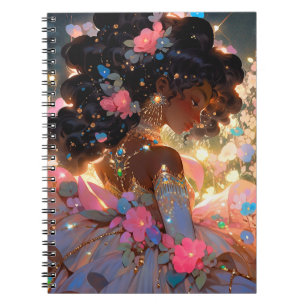 Caderno Espiral Fantasy Mulher Afro-Americana Art