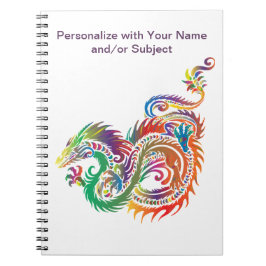 Caderno Espiral Fantasy Mythic Dragon Trabalho de arte Personalize