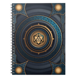 Caderno Espiral Fantasy Polyhedral D20 Dice Tabletop RPG