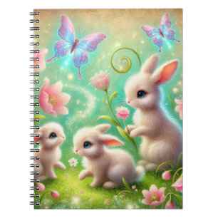 Caderno Espiral Fantasy Primavera Bunny Garden