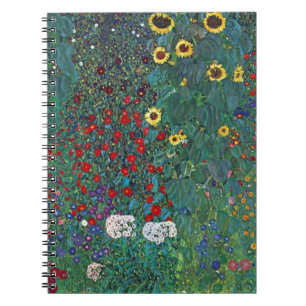 Caderno Espiral Farmergarden w Sunflower por Klimt, Flores de Vint