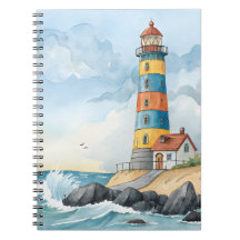 Farol Colorido em Aquarela