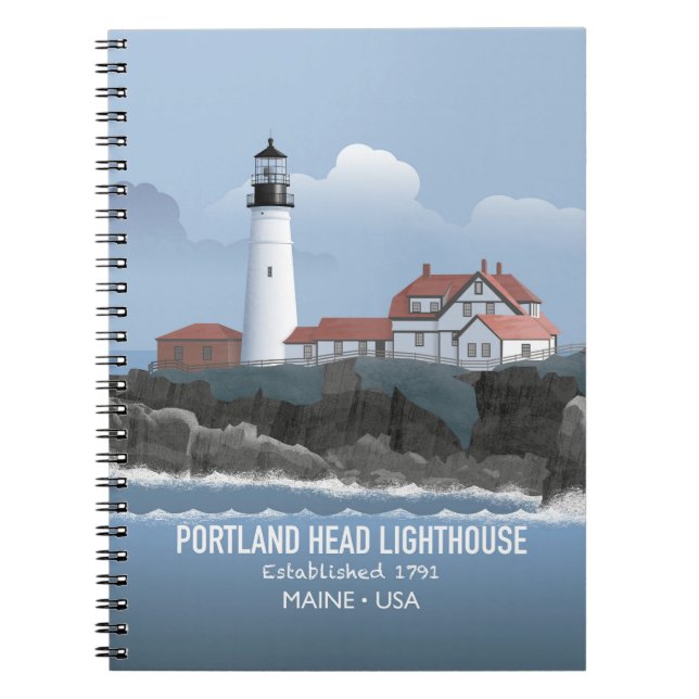 Caderno Espiral Farol de Portland Head (Frente)
