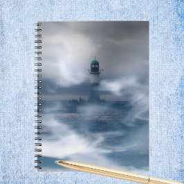 Caderno Espiral Farol na tempestade - Mar Báltico