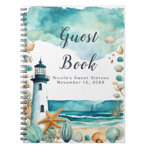 Caderno Espiral Farol Náutico Doce Dezesseis Aniversário