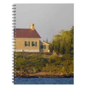Caderno Espiral Farol no Lago Superior perto de Copper Harbor
