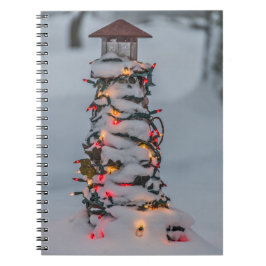 Caderno Espiral Farol Pequeno Decorado no Natal