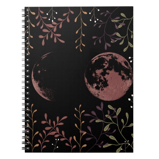 Caderno Espiral Fases da Lua Escura (Frente)