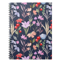 Caderno Espiral Fashion Botânico Padrão da Superfície Floral