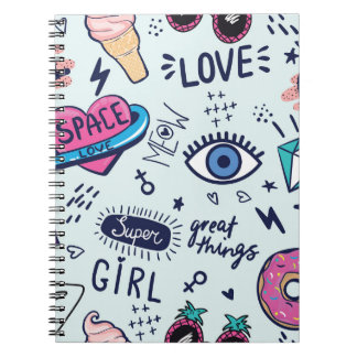 Caderno Espiral Fashion Patch: Pop Art Stickers.