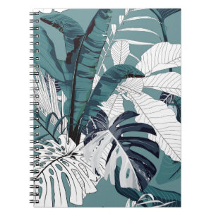 Caderno Espiral Fashionable seamless tropical pattern with tropica