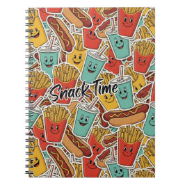 Caderno Espiral Fast Food-Snack time Pattern 