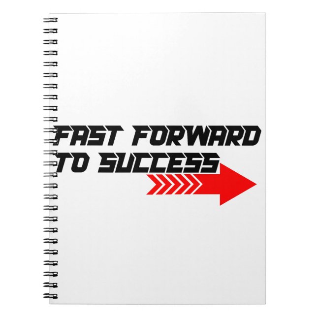 Caderno Espiral Fast Forward – Bold Red Motivation Quote Design (Frente)