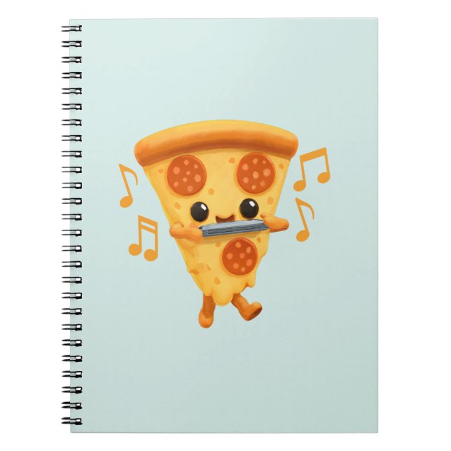 Caderno Espiral Fatia Reproduzindo uma Harmonica (Frente)