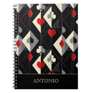 Caderno Espiral Fatos de jogar cartas no pôquer.