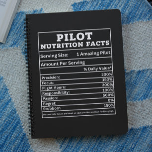 Caderno Espiral Fatos Nutricionais do Piloto – Design Engraçado de