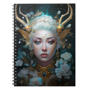 Caderno Espiral Faun Elf Woman Fantasy Art