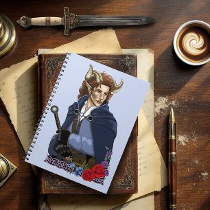 Caderno Espiral Fauno Fae Hornudo Fantasia 