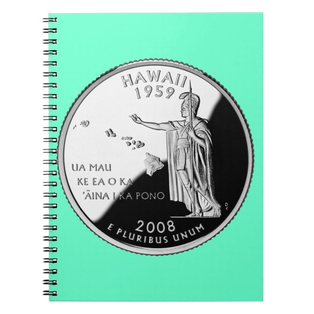 Caderno Espiral Faux Hawaii State Quarter (Frente)